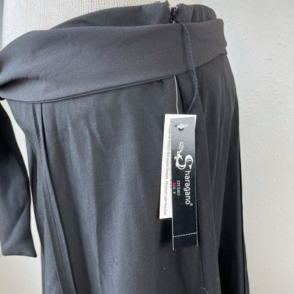 NWT Sharagano Black Belted Skirt Size 10 - Picture 3 of 6